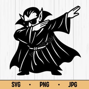 Dabbing Vampire SVG PNG JPG – Funny Cartoon Vampire Dab Pose, Halloween Vector Design