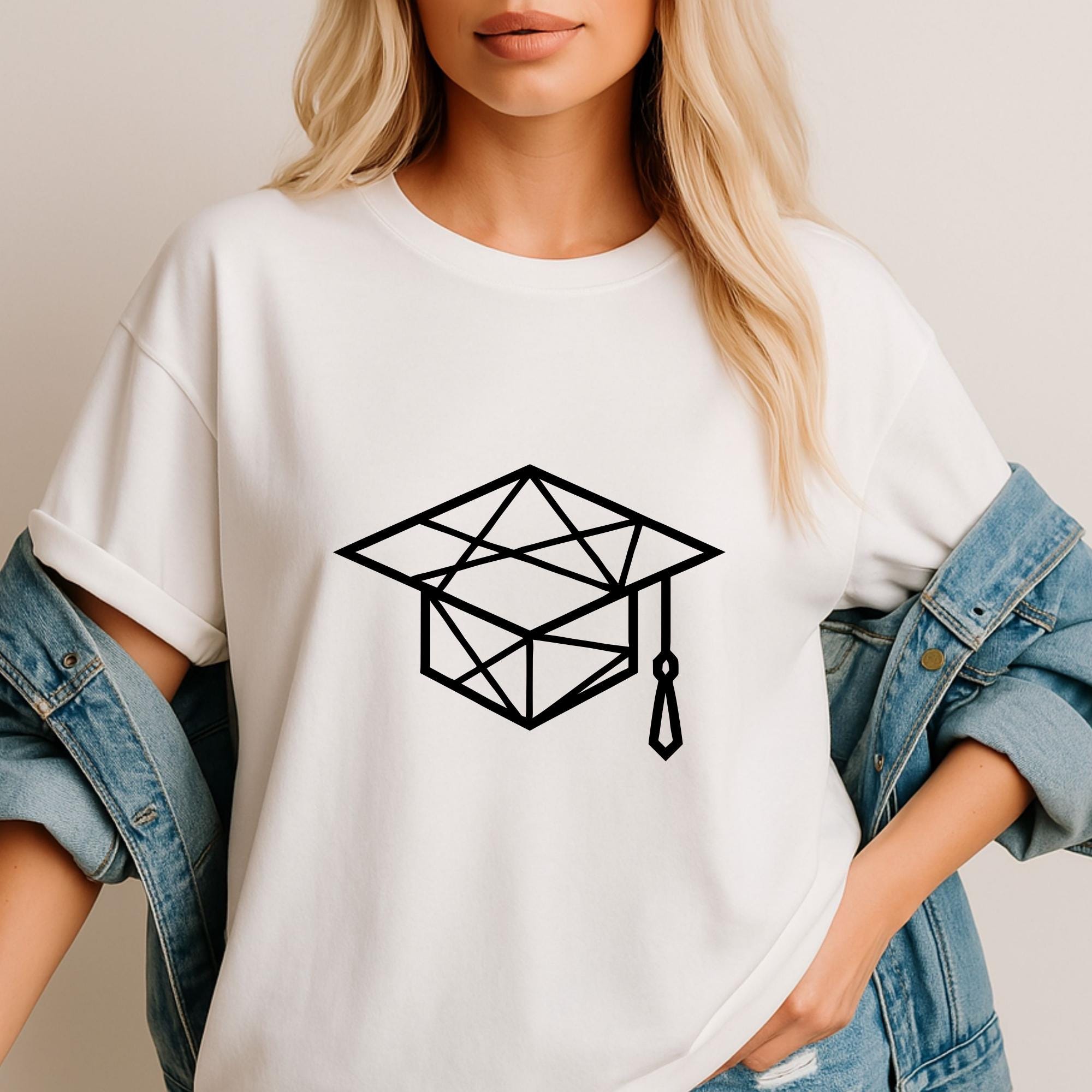 Octagon Grad Cap Geometric Graduation Cap SVG PNG JPG β Polygon Grad Hat Vector ...