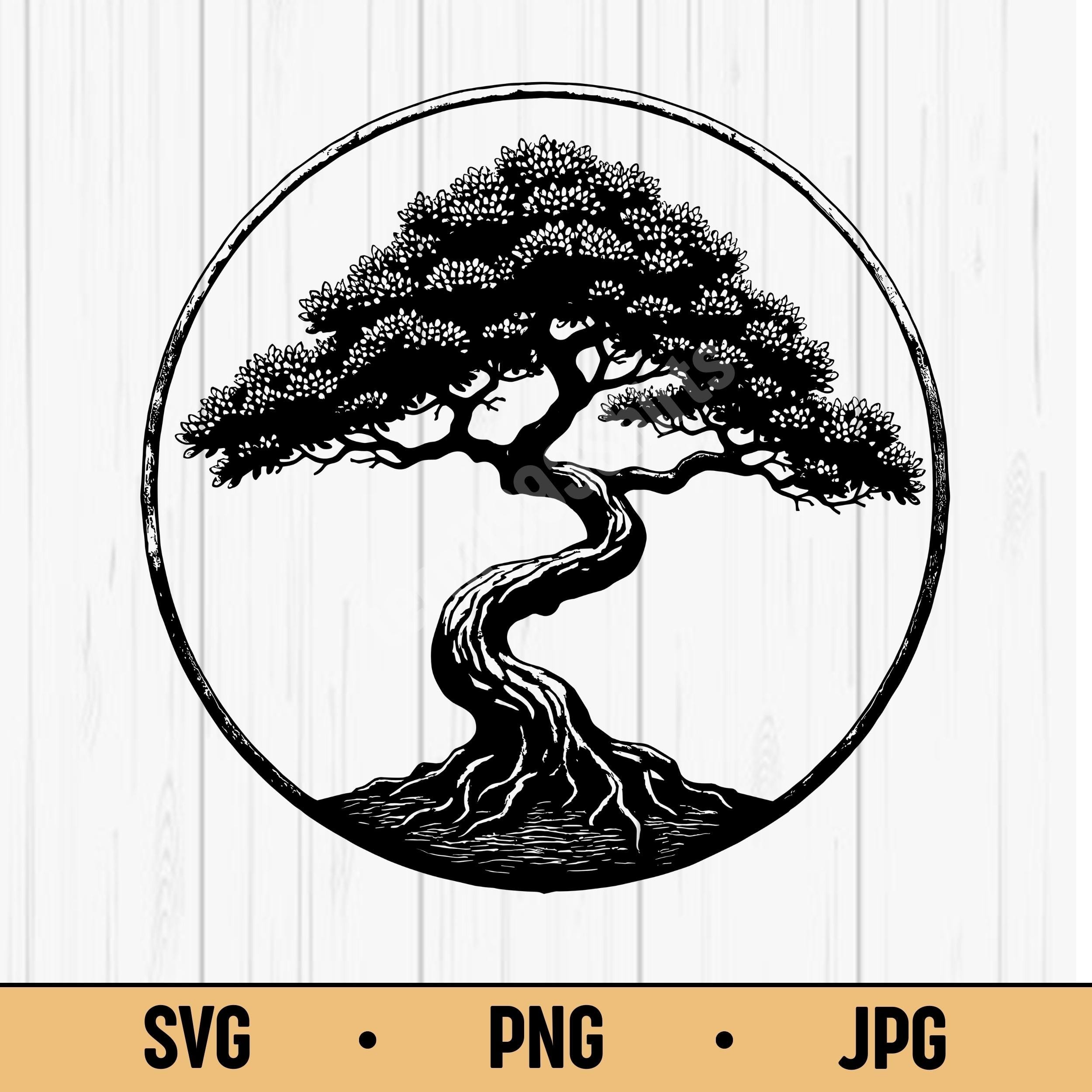 Bonsai Tree Logo SVG PNG JPG  Zen Nature Vector, Digital Download for Calm  Decor, Minimalism & Wellness Themes - Etsy