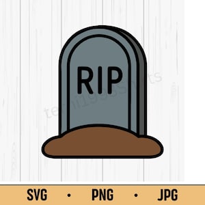 Gravestone RIP SVG PNG – Cute Halloween Tombstone Vector, Kawaii Grave Marker