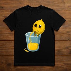 Lustige Cartoon Zitrone - Digitaler Druckbarer Download PNG, Sublimation, Witziges Cartoon Design, Coole Geschenkidee