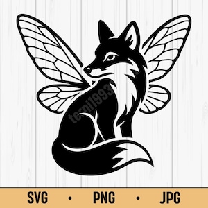 Fairy Fox SVG PNG JPG – Cute Fox with Wings, Fantasy Animal Vector for Crafts & Sublimation