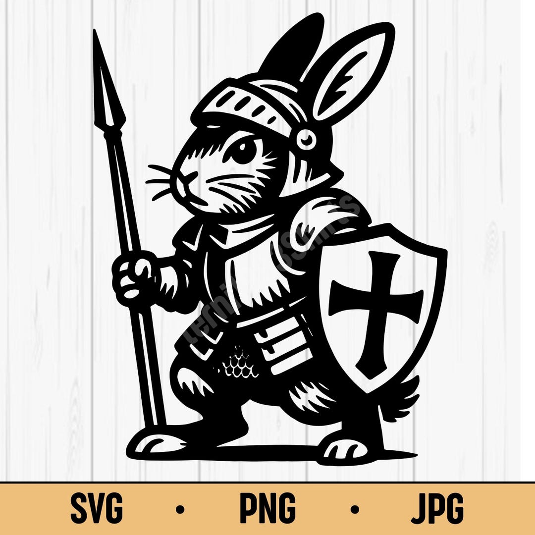 Rabbit Knight - Medieval Warrior Bunny Fantasy Armor SVG PNG Clipart ...