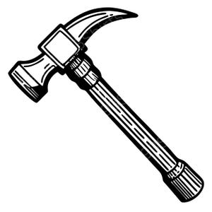 Hammer SVG, PNG, JPG, Tool Silhouette, Construction, Hammer Clipart, Hammer, Cricut, Clipart, Digital Printable Download