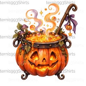 15 Halloween Cauldron PNG Clipart Bundle - Spooky Witch Cauldrons, Magical Potion Pot Clip Art, Digital Download