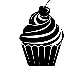 Cupcake Clipart – SVG, PNG, JPG, Digital Printable Download, Cricut, Cute Dessert Art, Cupcake Illustration