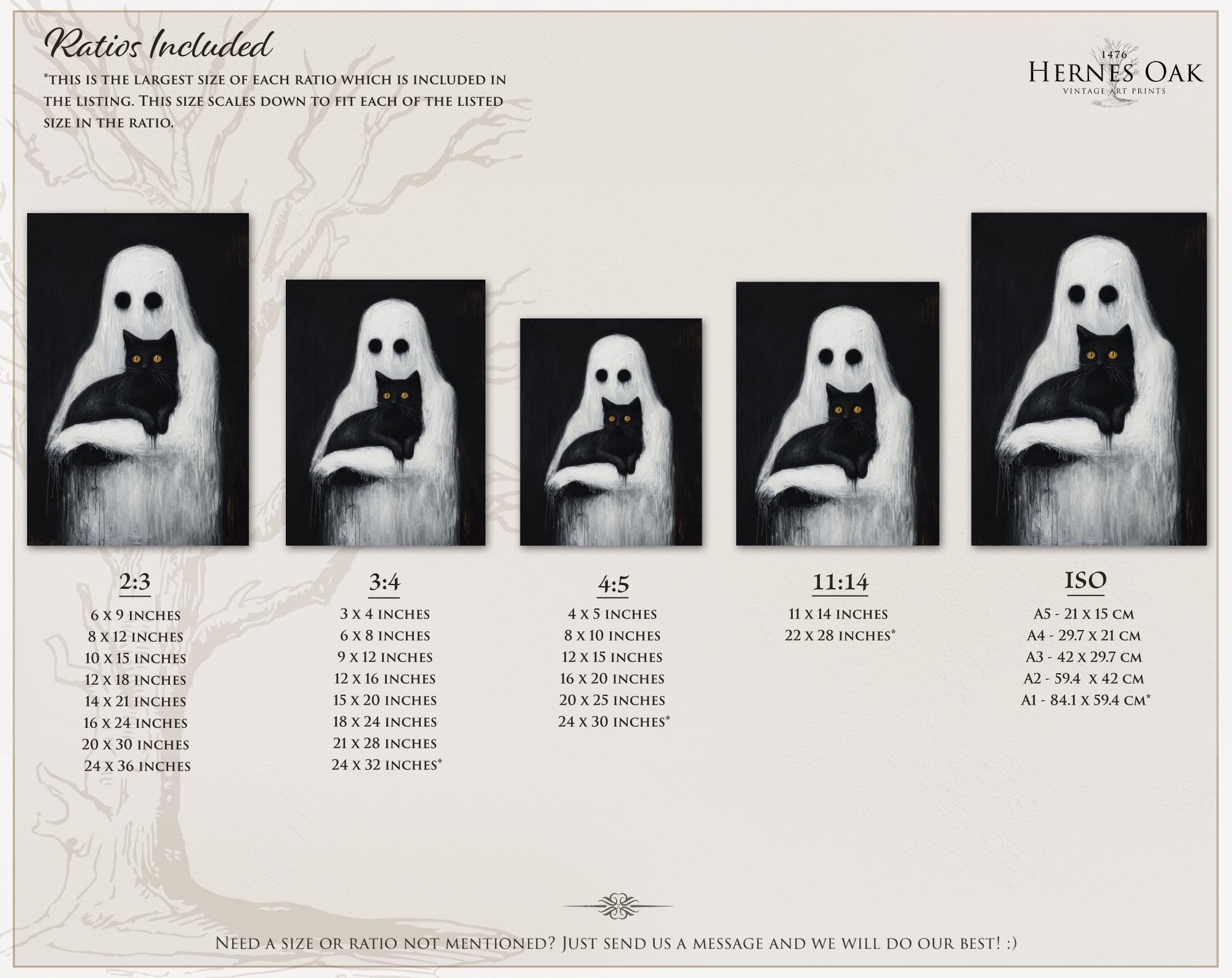 Ghost Holding Black Cat Digital Print, Ghost Wall Art Printable