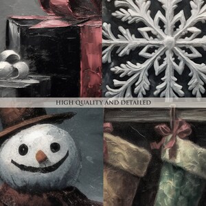 Dark and Moody Christmas Wall Art Print Set Gothic Winter Gallery Wall