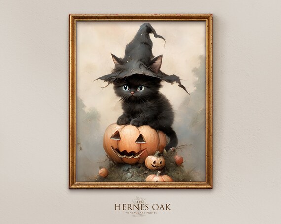 ✨✨✨ヴィンテージスタイルのハロウィン猫 ✨✨✨(カボチャの上）