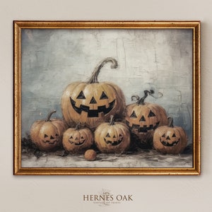 Vintage Halloween Pumpkin printable wall art, Vintage Halloween Pumpkins Print, Vintage pumpkin print, Halloween Decor, jack o lantern