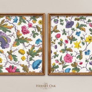 Set Of 2 Vintage Flower Market Prints, Flower Market Poster, Digital Download, Gallery Wall Set, Digital Print Set, Flower Market Set