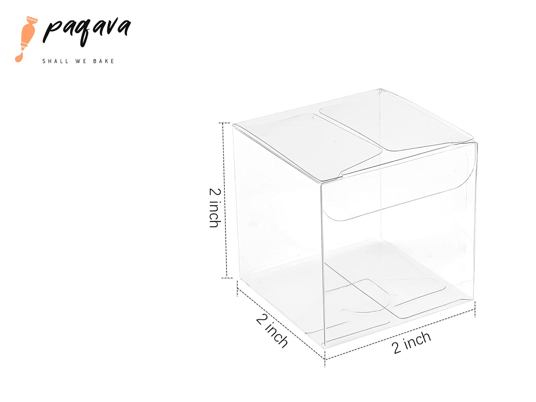 Clear Plastic Favor Gift Box 2X2X2 Perfect for Candy Mini Cupcake