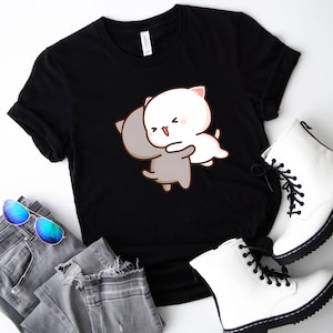 Hugging Peach and Goma, Mochi Peach Cat, Bubu and Dudu, Gift for her, Dudu and Bubu, Cute Kawaii Shirt, Panda Bear, Birthday gift