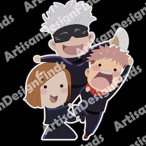 Jujutsu Kaisen, Anime Vinyl Stickers, Die Cut, Vinyl, Itadori Yuji, Nobara Kugisaki, Gojo Satoru, JJK, Tokyo Japan, Kawaii