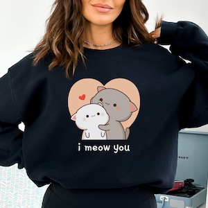 Kawaii Mocha Peach and Goma, Cat hoodie, Cat Lover unisex harajuku, Cat Lover Gift, Bubu and Dudu, Peach Goma, Gift for her, Cute Shirt