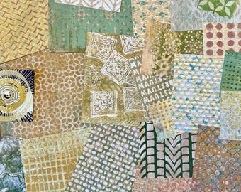 Gele verpakking met gele gelplaten: handgemaakte collage, kunstjournaal