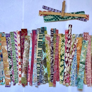 Strisce di carta Gelli fatte a mano per collage, tecniche miste, diari artistici e molto altro. 60 strisce!