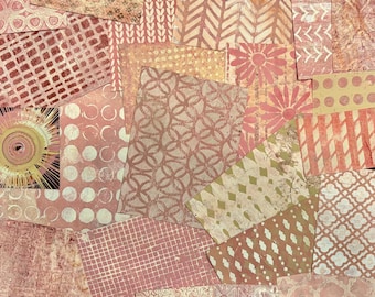 Pink Gelli Print Papers: handgemaakte collage, benodigdheden voor mixed media