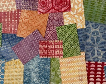 Mixed Colors Gelli Print Papers for Mixed Media, Collage, Journals