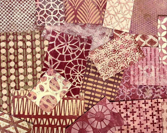 Papiers originaux faits main violets : pour collage, techniques mixtes ...