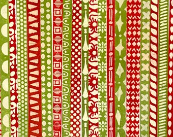 Handmade Christmas Gelli Print Strips-  50 Red and Green Holiday strips