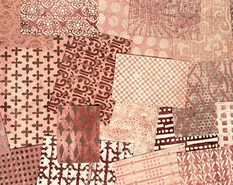 Pink Original Hand Painted Papers for Collage, Art Journals, Scrapbooks, Mixed Media