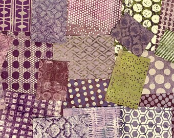 Purple Hand-Made Original Papers: For use in Collage, Mixed Media, Scrapbooks, Art Journals
