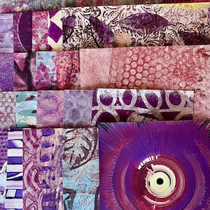 Assorted Purple Gelli Plate Handmade Papers for collage, art journals, scrapbooks, mixed media and much much more!