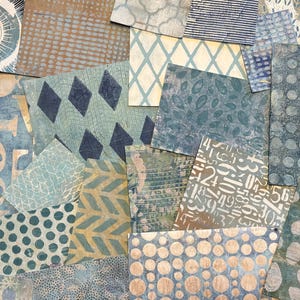 Carte Gelli blu fatte a mano, adatte per collage, diari artistici, progetti artistici misti, scrapbooking, creazione di biglietti e molto altro!