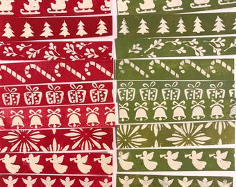 Handmade Christmas Chain Kit – 50 Strips, Red Green Cardstock (6 Feet) Christmas Images