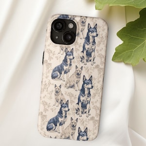 Blue Heeler Mix Toile Tough Phone Case, Australian Cattle Dog Mix, Mutts