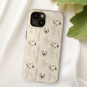 Labrador Drawn Toile Tough Phone Case, Lab Dog or Labrador Retriever Owner Gift,
