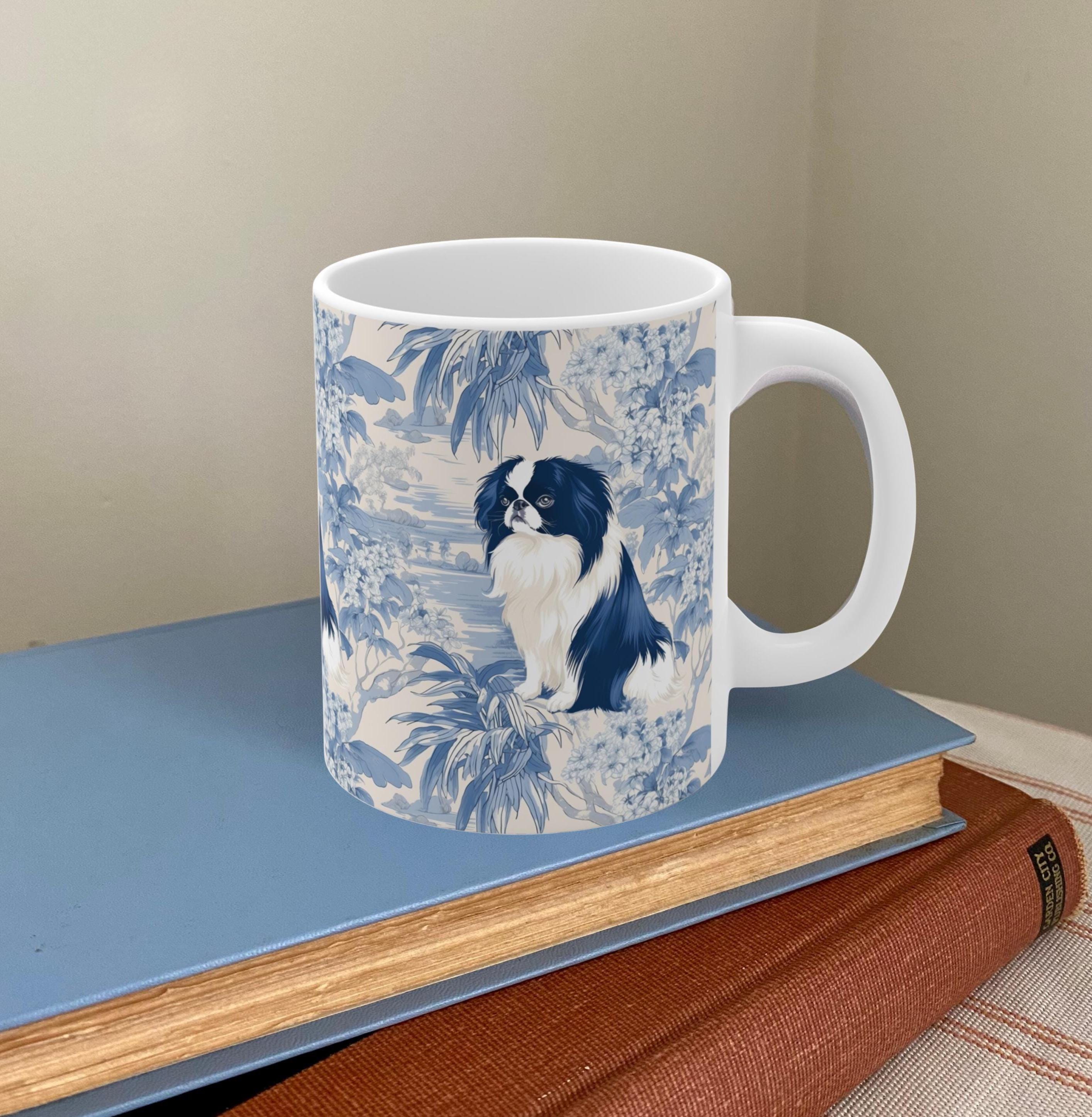 Japanese Chin Toile Mug 11 Oz, Gift for Japanese Chin Dog Owner
