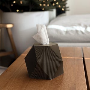 Tissue Box Cover | Modern Refillable Ribbed Tissue Holder | Pentaform