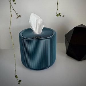 Porta fazzoletti o porta carta igienica stampato in 3D – Contenitore rotondo moderno rtp.1 / Vaso per piante / Contenitore portaoggetti / Decorazione per il bagno