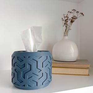 Reemplazo de cubierta para caja de pañuelos cuadrada y rectangular / Soporte minimalista para caja de pañuelos redonda con diseño TRIELLE / e.1