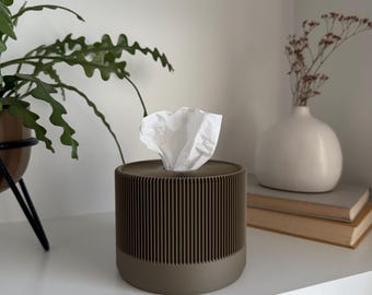 Square & Rectangular Tissue Box Cover Replacement | Minimalist Round Tissue Box Holder Pod | r.3