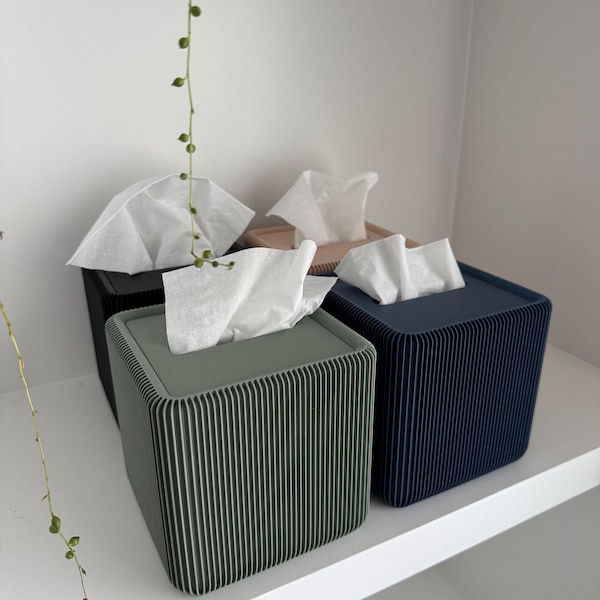 Square Tissue Box Cover | Cube Tissue Box Holder Sleeve for Bathroom | rc.1