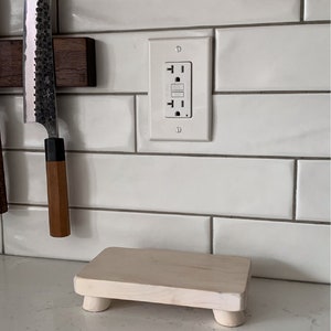 Rectangular Decorative Wood Riser Tray, Wooden Soap Tray, Wood Plant Stand, Soap Stand, Kitchen Tray, Wood Pedestal, Kitchen/Bathroom Decor zdjęcie 2