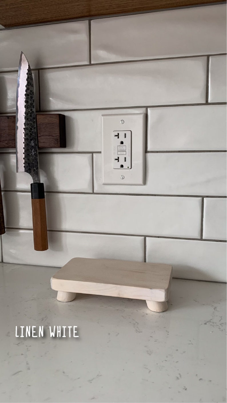 Rectangular Decorative Wood Riser Tray, Wooden Soap Tray, Wood Plant Stand, Soap Stand, Kitchen Tray, Wood Pedestal, Kitchen/Bathroom Decor zdjęcie 2