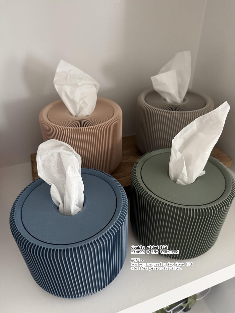 Modern Round Tissue Pod or Plant Pot Tissue Receptacle Replaces Box 3D