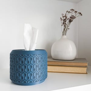 Reemplazo de cubierta para caja de pañuelos cuadrada y rectangular / Soporte minimalista para caja de pañuelos redonda con diseño RETROHEX / e.1