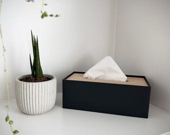 Scatola Porta Fazzoletti In Pelle PU, Rettangolare, Con Apertura Magnetica, Per Bagno E Ufficio, Nero