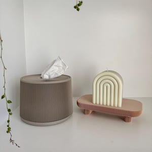 Square & Rectangular Tissue Box Cover Replacement | Minimalist Round Tissue Box Holder Pod | r.2