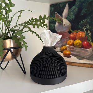 Square & Rectangular Tissue Box Cover Replacement | Modern Unique Geometric Tissue Box Holder Pod | Dream Drop - Argyle image 2