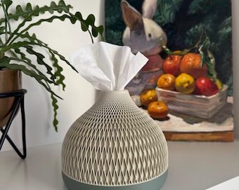 Square & Rectangular Tissue Box Cover Replacement | Modern Unique Geometric Tissue Box Holder Pod | Dream Drop - Argyle