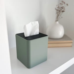 Square Tissue Box Cover | Modern Minimalist Cube Tissue Box Holder | Studio Series
