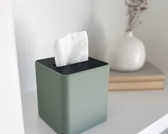 Square Tissue Box Cover | Modern Minimalist Cube Tissue Box Holder | Studio Series