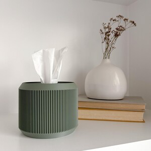 Vervanging vierkante en rechthoekige hoes tissuedoos | Minimalistische ronde tissuedooshouder met VELOURA-patroon | e.1