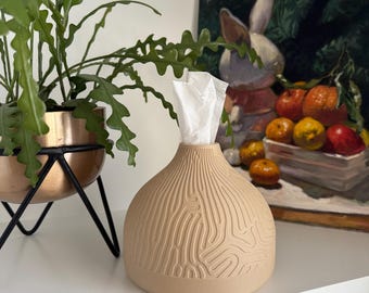 Square & Rectangular Tissue Box Cover Replacement | Unique Modern Geometric Tissue Box Holder Pod | Dream Drop - Maze